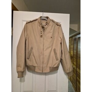 Vintage Etienne‎ Aigner Tan Bomber Jacket Mens Zip Up Harrington Coat Size M
